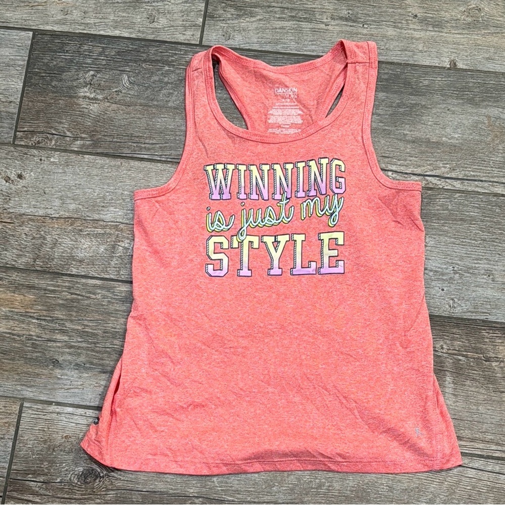 Danskin Now Pink Sleeveless Tank Top with Graphic Design​